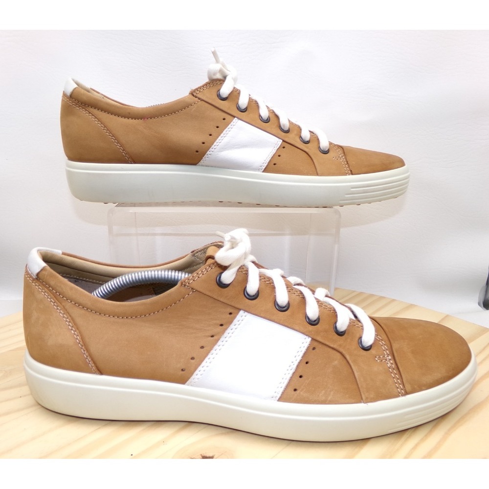 Ecco Soft 7 Sneakers Mens Cashmere Size 12 Leather Casual Comfort Lace Up